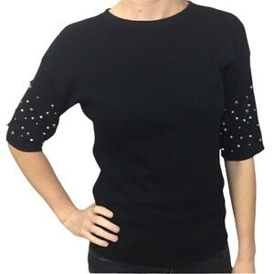 Black beaded top, XS 